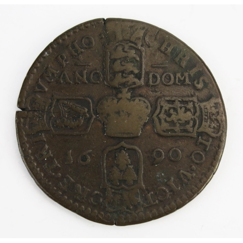 824 - 1690 James II gun money crown.