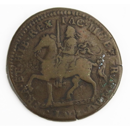 824 - 1690 James II gun money crown.