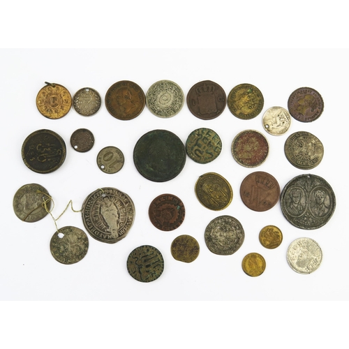 829 - Interesting mixed bag of coins and tokens.