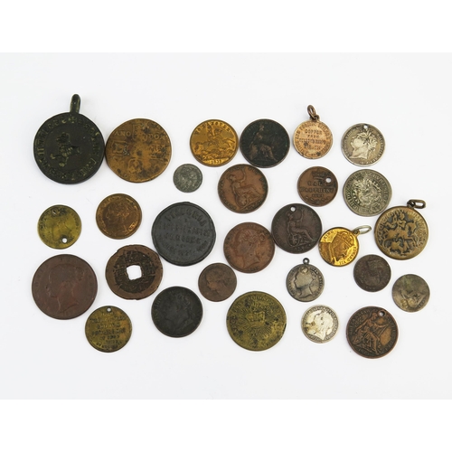 830 - Interesting mixed bags of coins and tokens including early seal.