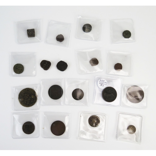 833 - Nine x Indian copper dump coins with 1810 Gibraltar 2 quarts, 1814 trade and navigation penny etc.