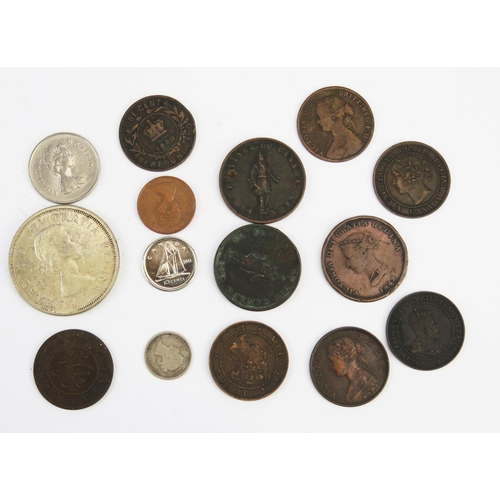 836 - A mixed bag of Canadian coins and tokens.