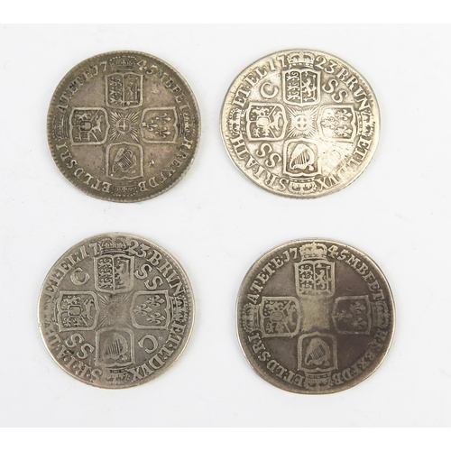 845 - Two x 1723 SSC and two x 1745 Lima shillings.