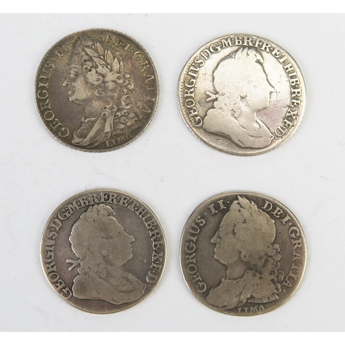 845 - Two x 1723 SSC and two x 1745 Lima shillings.