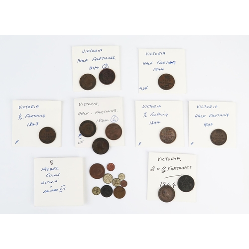 849 - Selection of model coins with group of half farthings.