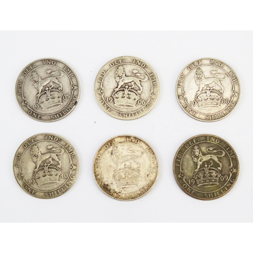 854 - 1905/two x 1906/1909/two x 1910 shillings.