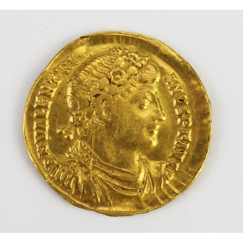 859 - Roman gold Solidus of Valentinian 364-375 AD Obverse Restitutor Republicae mm. Antioch 4.4g