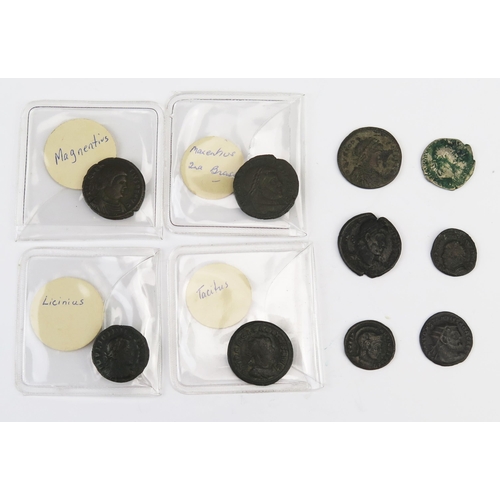 863 - Ten x Roman bronze coins. Antoninianus etc. including Maxentius.