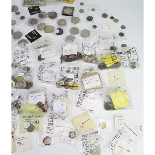 868 - Plastic box containing mixed quantity of World coins.