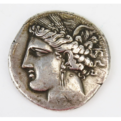 869 - Large silver museum copy Greek piece showing prancing horse and head of Arethusa approximately 31.86... 