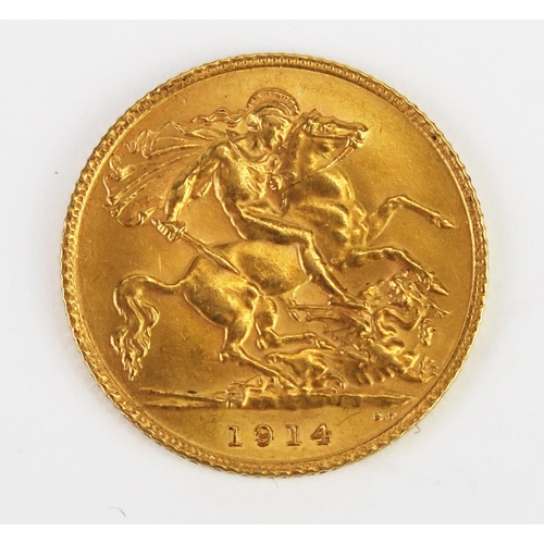 874 - A George V 1914 Gold Half Sovereign