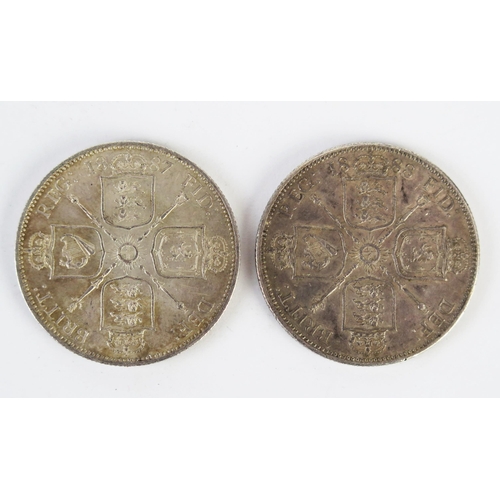 886 - Two Victorian Silver Florins _ 1887 and 1888