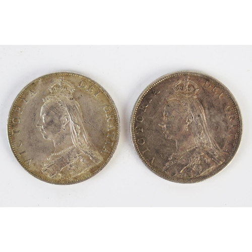 886 - Two Victorian Silver Florins _ 1887 and 1888