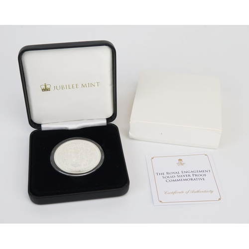 896 - The Royal Engagement Solid Silver Proof Commemorative Crown, boxed with COA