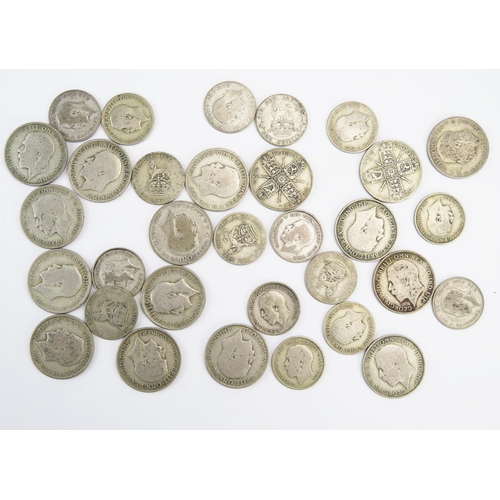 902 - A Collection GB .500 Silver Florins and Shillings, 262.3g