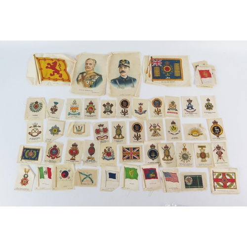 920 - A collection of Kensitas cigarette silks, includes Regimental badges, Regimental Colour, and General... 