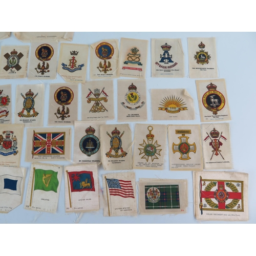 920 - A collection of Kensitas cigarette silks, includes Regimental badges, Regimental Colour, and General... 