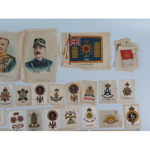 920 - A collection of Kensitas cigarette silks, includes Regimental badges, Regimental Colour, and General... 