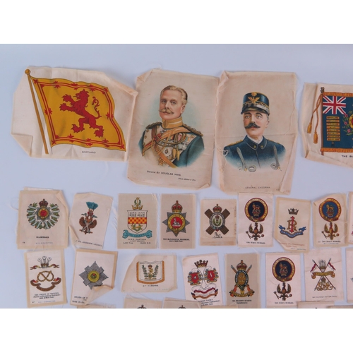 920 - A collection of Kensitas cigarette silks, includes Regimental badges, Regimental Colour, and General... 