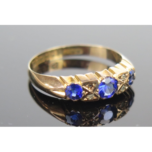 93 - A Victorian 9ct Gold, Blue Paste and Rose Cut Diamond Ring, Chester 1900, maker W.H.C, size N.75, 1.... 