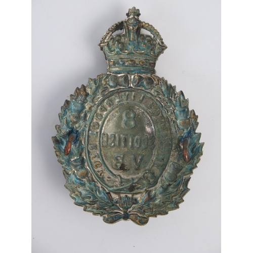 950 - A British regimental cap badge, for The Kings Liverpool Regiment, 8  Scottish VB.