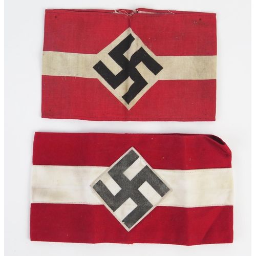 966 - Two Third Reich period Hitler Youth armbands,