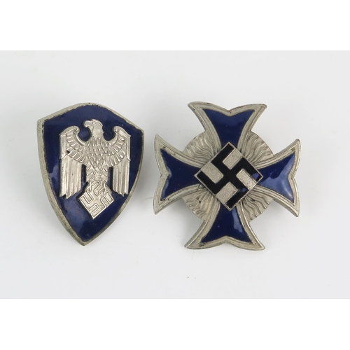 985 - Two possible Third Reich period replica metal and enamel badges.