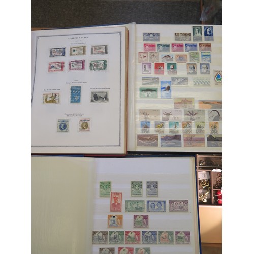 909A - A British Postal Strike [1971] Stamps Shop Display _ Exeter and three albums of world stamps