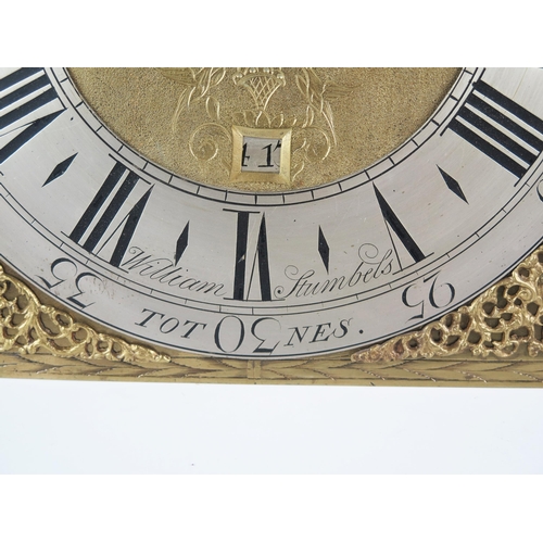 1670 - William Stumbles, Totnes, an oak longcase clock, the eight day five pillared twin train movement str... 