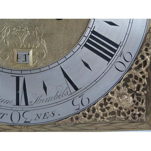 1670 - William Stumbles, Totnes, an oak longcase clock, the eight day five pillared twin train movement str... 