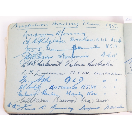 1715 - An Autograph Book including Australian Bowling Team 1950, Bristol Rovers, Sheffield Wednesday, Tommy... 