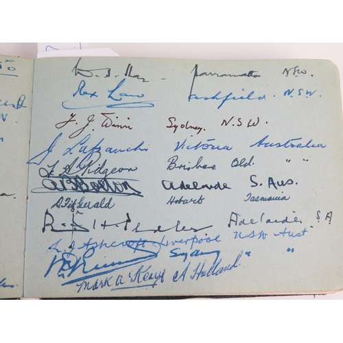 1715 - An Autograph Book including Australian Bowling Team 1950, Bristol Rovers, Sheffield Wednesday, Tommy... 