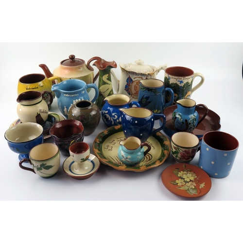 1326 - A collection of Torquay and other pottery wares, includes teapot, jugs, bowls etc.