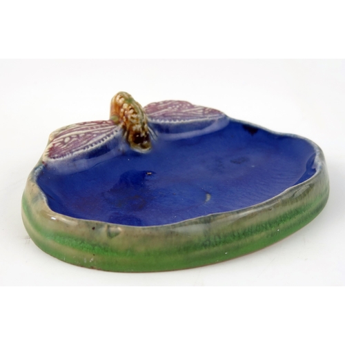 1367 - Royal Doulton for Wrights Coal Tar Soap, a pottery soap dish with dragon fly decoration, 15.5cm wide... 