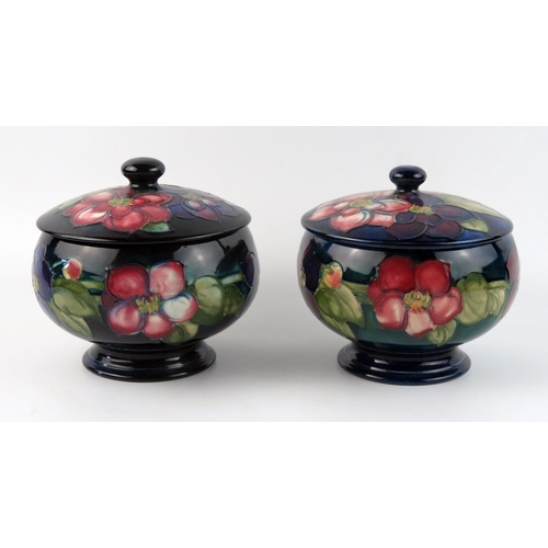 1389 - A pair of Moorcroft pottery bowls and cover with 