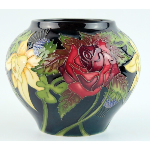 1397 - A Moorcroft pottery commemorative vase for the 60years reign of Queen Elizabeth, decorated with rose... 