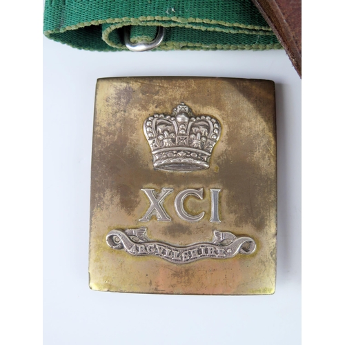 1525 - An Argyllshire Highlanders cross-belt badge, the rectangular plate with crown and XCI 'Argyllshire' ... 
