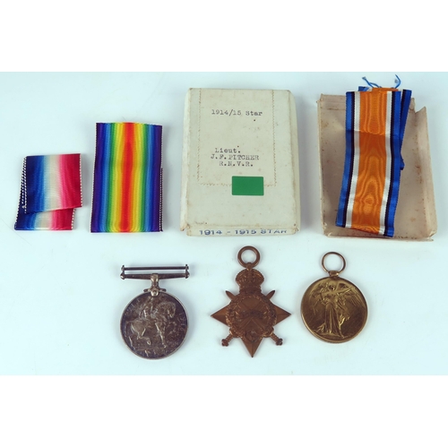 1526 - A World War One trio to Lieut. J.F. Pitcher. R.N.V.R. includes 1914-15 Star, War and Victory Medals,