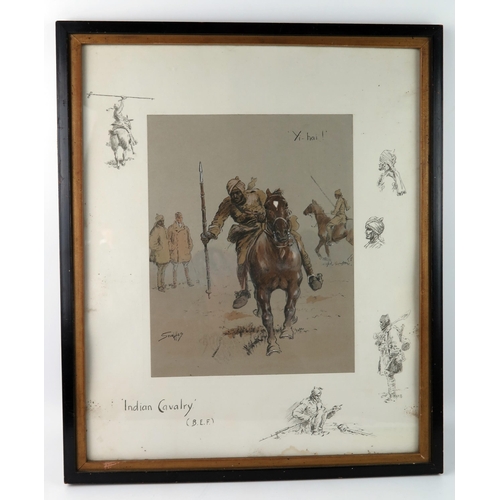 1543 - AFTER SNAFFLES [CHARLIE JOHNSON PAYNE] (British 1884-1967), Yi-hai! Indian Cavalry (B.E.F.), colour ... 