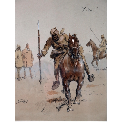 1543 - AFTER SNAFFLES [CHARLIE JOHNSON PAYNE] (British 1884-1967), Yi-hai! Indian Cavalry (B.E.F.), colour ... 