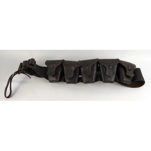 1548 - A leather ammunition belt, with five pouches.