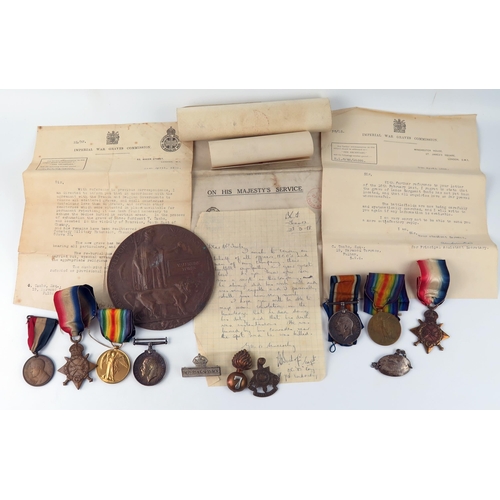 1553 - A World War One trio to 4361.Pte. V. Tomes, 7.Lond.R, includes 1914-15 Star, War Medal, Victory Meda... 