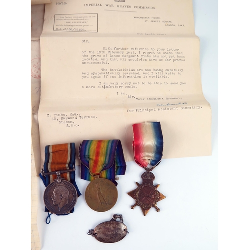 1553 - A World War One trio to 4361.Pte. V. Tomes, 7.Lond.R, includes 1914-15 Star, War Medal, Victory Meda... 