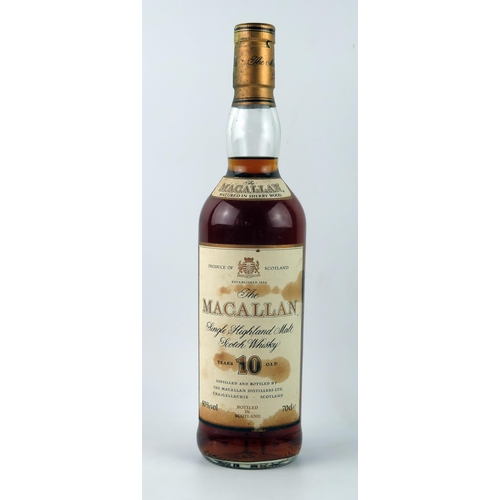 1554 - One bottle The Macallan 10 year old single malt whisky, 70cl.