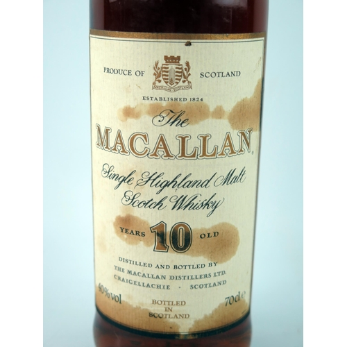 1554 - One bottle The Macallan 10 year old single malt whisky, 70cl.