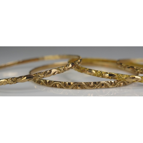 159 - Four Iranian 18ct Gold Bangles, 37.3g. One split