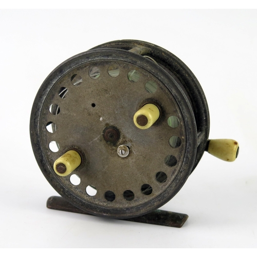 1590 - Hardy Brothers, Alnwick, a 3 1/2ins The Silex No2 alloy reel. with ventilated drum , twin ivorine ha... 