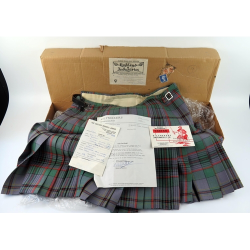 1627 - A ladies kilt in the Craig - old colours, waist 33 1/2ins, hips 40ins, length 232 1/2ins, with origi... 