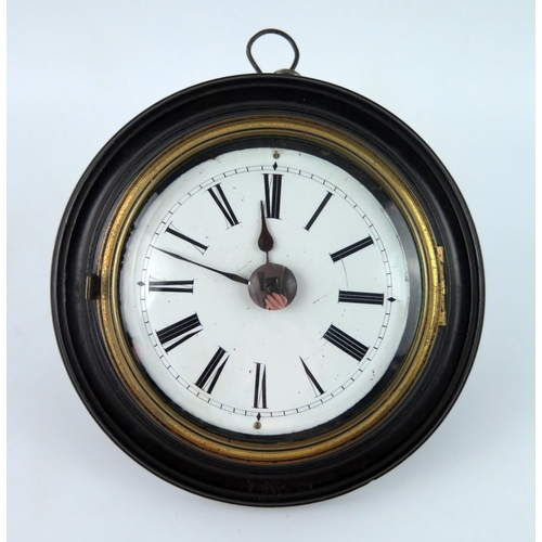 1667 - A George III brass and ebonised cased sedan timepiece, with 9cm enamel Roman dial, the movement sign... 