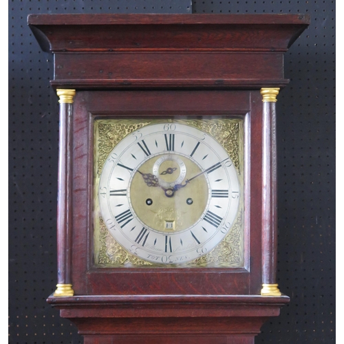 1670 - William Stumbles, Totnes, an oak longcase clock, the eight day five pillared twin train movement str... 